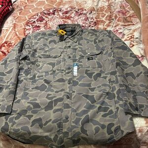 Carhartt Men's Gray Camo Shirt Jacket